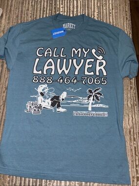 Arket 'Call My Lawyer' Graphic Tee - Blue